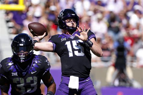 Josh Hoover passed for 344 yards and four touchdowns and Emani Bailey ran for 150 yards, caught a touchdown pass and ran for a score for TCU (5-7, 3-6). . Tcu football score now